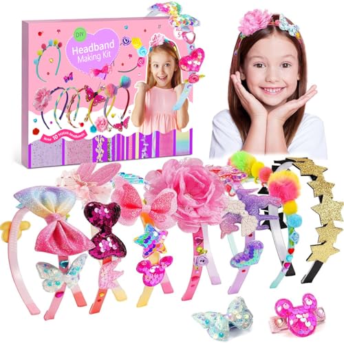PATPAT® Headband Making Kit, Decorative Craft Activity Set, Gift for Ages 6-9 Years Old, Summer Activity for Girls PATPAT® Headband Making Kit, Decorative Craft Activity Set, Gift for Ages 6-9 Years Old, Summer Activity for Girls
